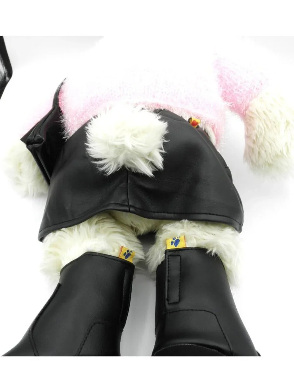 Build A Bear 20" Tan Bear Plush Pink Sparkle Sweater Black Skirt Boots and Purse - Picture 3 of 11